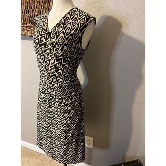 Ralph Lauren Dress Camel Brown L Large Ikat Stretch Sheath Washable New - Picture 8 of 13
